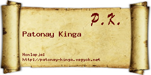 Patonay Kinga névjegykártya